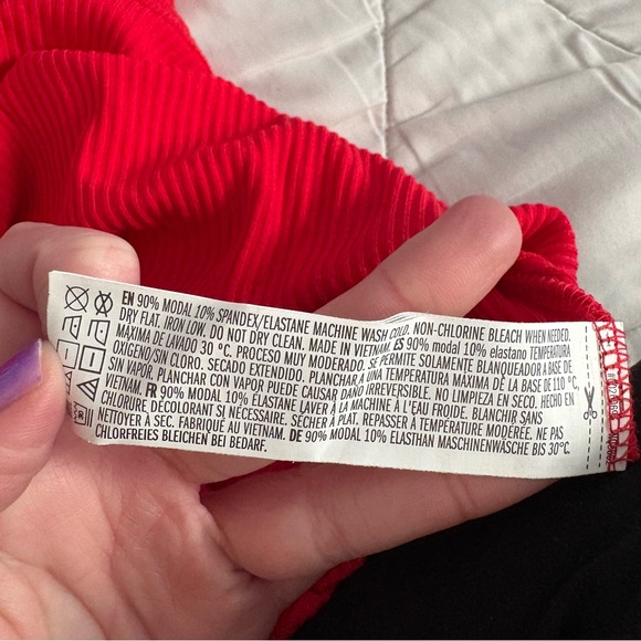 Red Ribbed midi Tank Dress - Picture 6 of 6